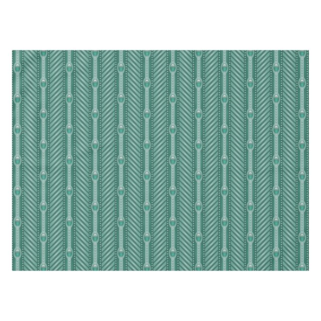 Ornamental Teal Pattern Tablecloth (Front (Horizontal))