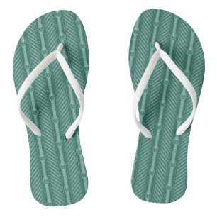Ornamental Teal Pattern Thongs