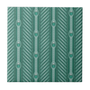 Ornamental Teal Pattern Tile