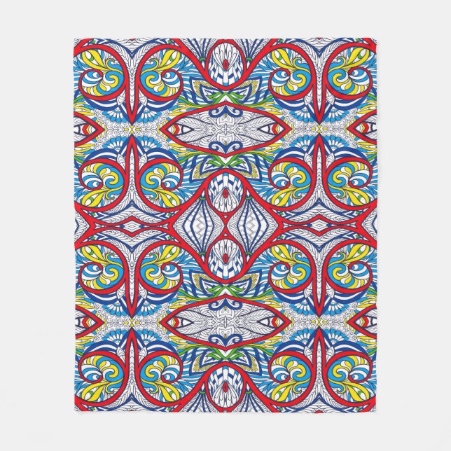 Ornamental Tribal Seamless pattern. Illustration.  Fleece Blanket (Front)