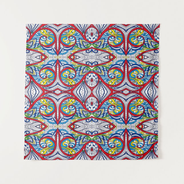 Ornamental Tribal Seamless pattern. Illustration.  Tapestry (Front)