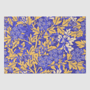 Ornamental vivid blue and golden yellow tissue paper