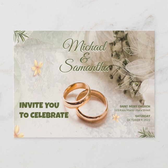 ORNAMENTAL WEDDING INVITATION WITH PICTURES (Front)