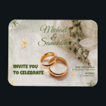 ORNAMENTAL WEDDING INVITATION WITH PICTURES MAGNET<br><div class="desc">Awesome wedding card design template featuring editable text in organic ornamental style. Use this editable wedding invitation template for your wedding event. Easily editable text.</div>