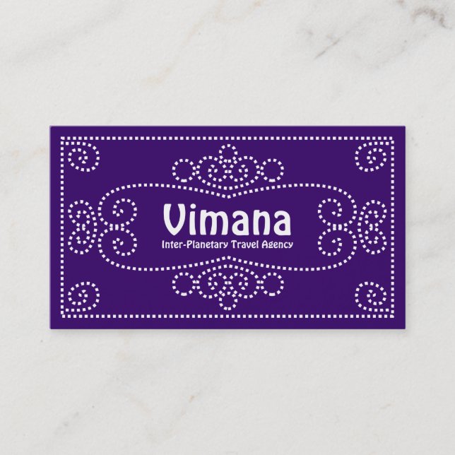 Ornamental - White on Deep Purple Business Card (Front)