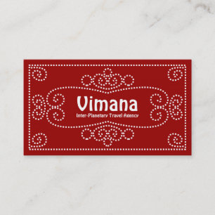 Ornamental - White on Maroon 990000 Business Card