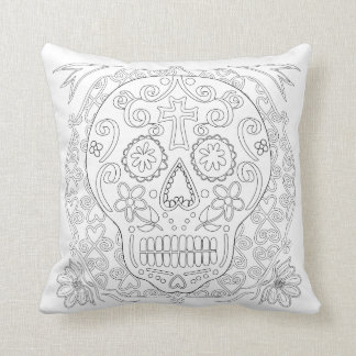 OrnaMENTALs #0028b Sugar Skulls Colour Your Own Cushion