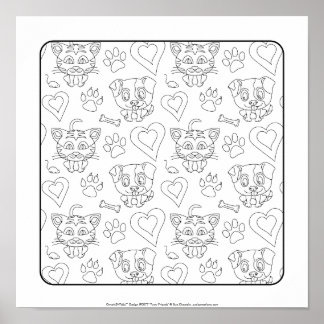 OrnaMENTALs #0077 Furry Friends Colour Your Own Poster