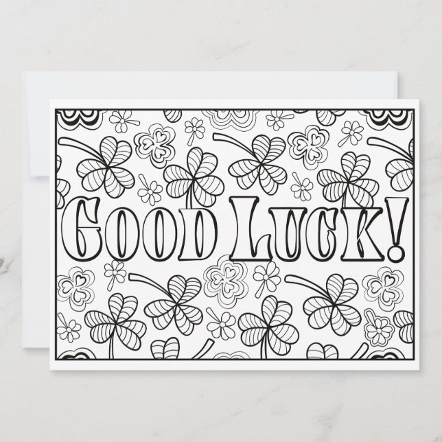 OrnaMENTALs Good Luck Shamrocks Colour Your Own Card (Front)