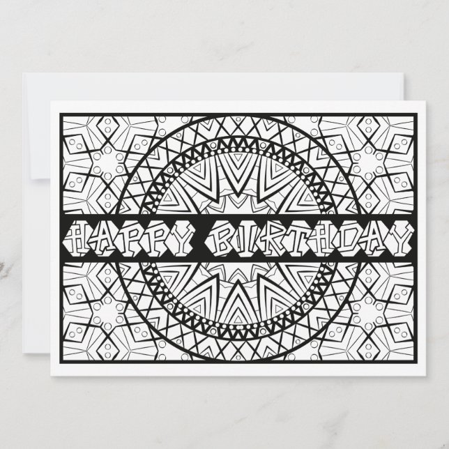 OrnaMENTALs Happy Birthday Sundial Colour Your Own Card (Front)