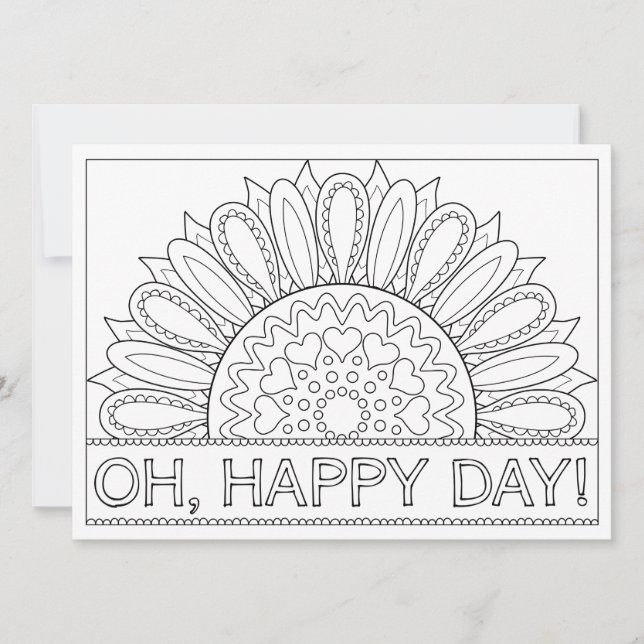 OrnaMENTALs Oh Happy Day Whimsical Colour Your Own Card (Front)