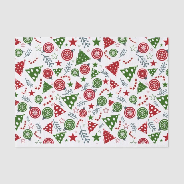 Ornaments and Trees Tissue Paper (Front)
