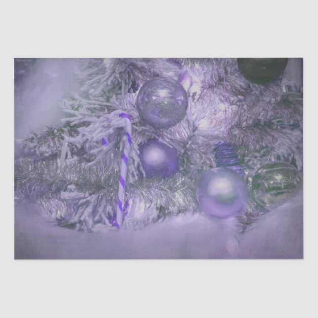 Ornaments Christmas Purple Elegant Holiday Tree Tissue Paper (Front)