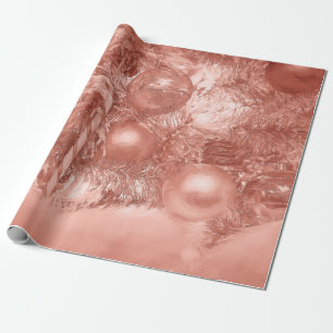 Ornaments Christmas  Tree Rose Gold Holiday Wrapping Paper