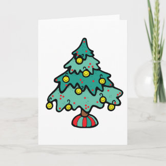 ornaments hanging on a christmas tree holiday card