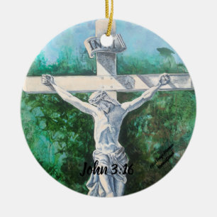 Ornaments John 3:16 Original Hand Painted Art