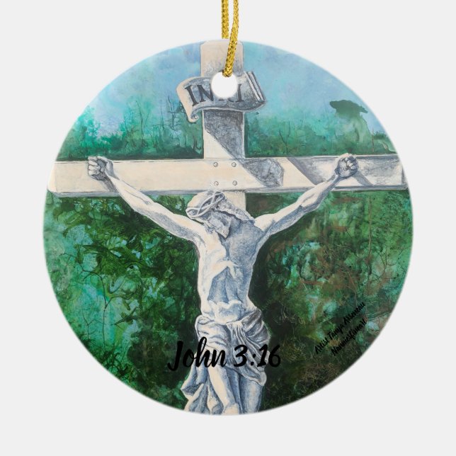 Ornaments John 3:16 Original Hand Painted Art (Front)