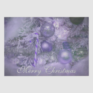 Ornaments Merry Christmas Purple Holiday Tree Tissue Paper