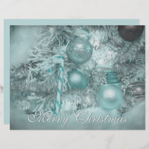 Ornaments Merry Christmas Teal Green Holiday Tree
