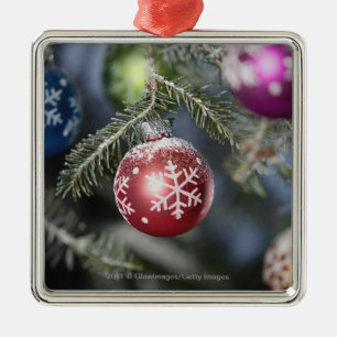 Ornaments on a Christmas tree