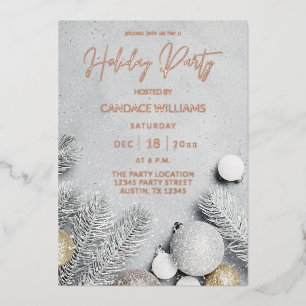 Ornaments & Pine Leaves Holiday Party