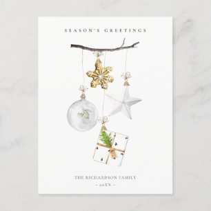 Ornaments Star Cookie Chime Season's Greetings Holiday Postcard