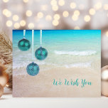 Ornaments Tropical Beach Christmas Postcard<br><div class="desc">Ornaments and beach scene Christmas postcard.  Send to friends and family from a tropical location and customise with your choice of greeting and signature on the back.</div>