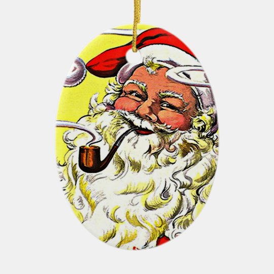 Ornaments Vintage Smoking Santa Claus Christmas