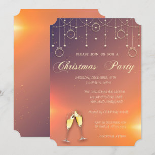 Ornaments, Wine Glass Company Christmas Party Invitation