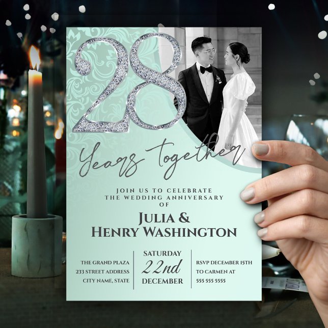 Ornate 28th Wedding Anniversary  Invitation (Creator Uploaded)