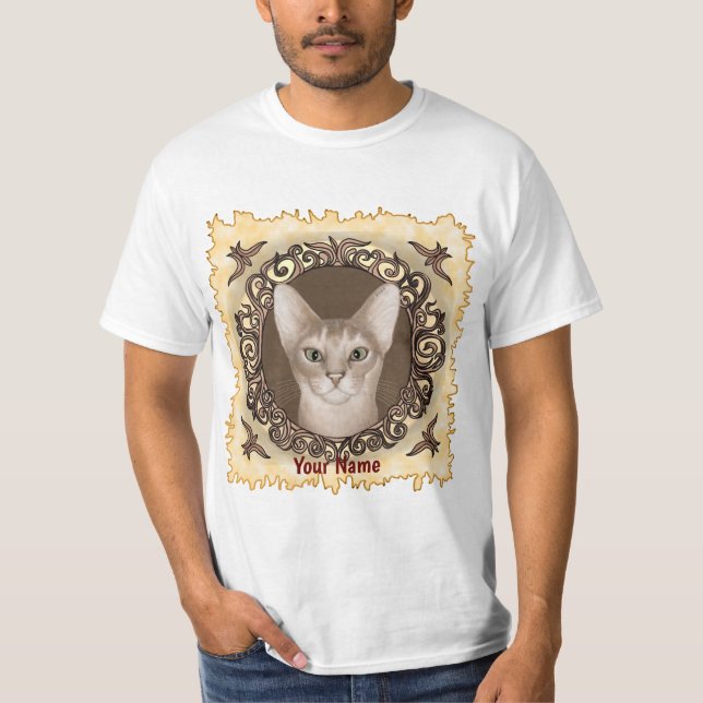 Ornate Abyssinian Cat  T-Shirt (Front)