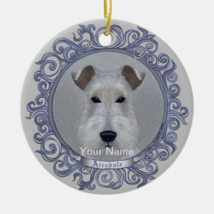 Ornate Airedale  ornament