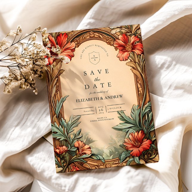 Ornate Arch Art Nouveau Wedding Invitation (Creator Uploaded)
