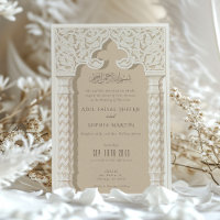 Ornate Architectural Lace Wedding Invitation