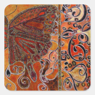 ornate art deco butterfly  (painting) sticker