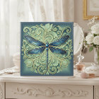 Ornate Art Nouveau Dragonfly Pat#12 Blue ID1222
