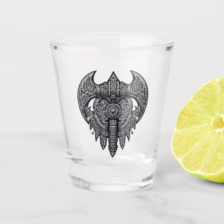 Ornate Axe and Shield Shot Glass