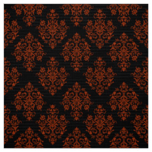 Ornate Baroque black Damask pattern fabric