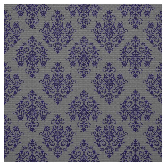 Ornate Baroque grey Damask pattern fabric (Swatch)