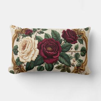 Ornate Baroque Roses Oval Frame Pillow - Luxury Bu