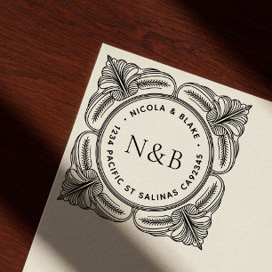 Ornate Baroque Wooden Return Address Stamp