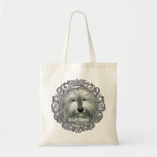 Ornate Bearded Collie Tote Bag