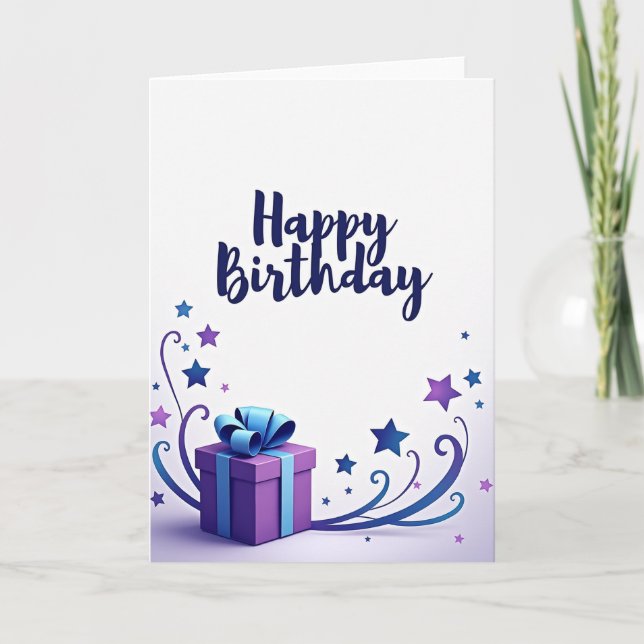Ornate Birthday Present Card (Front)