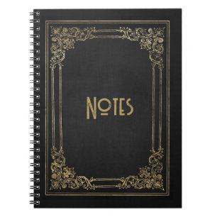 Ornate Black and Gold Frame Notebook