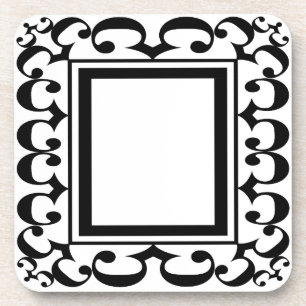 Ornate Black and White Coasters