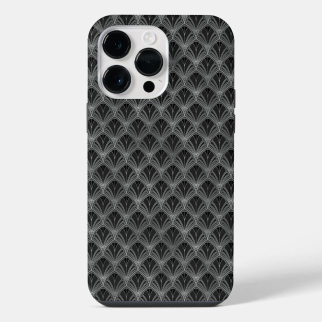 ORNATE BLACK & SILVER PATTERNS iPhone CASE (Back)
