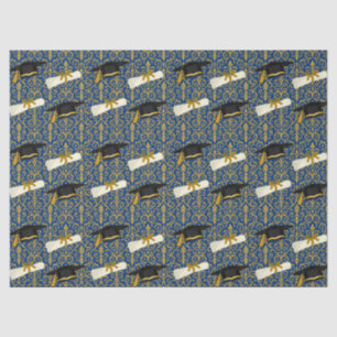 Ornate Blue and Gold Graduation Tissue Paper
