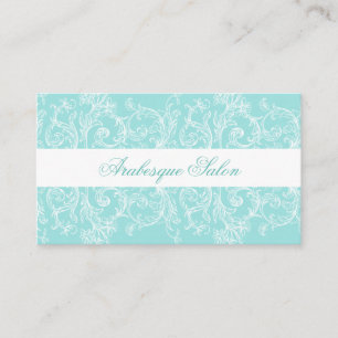 Ornate Blue and White Business Card