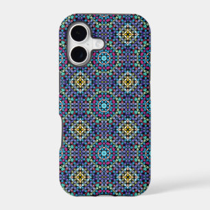 Ornate Blue Geometric Mosaic Style Pattern