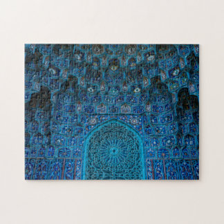 Ornate Blue Mosque Interior Jigsaw Puzzle